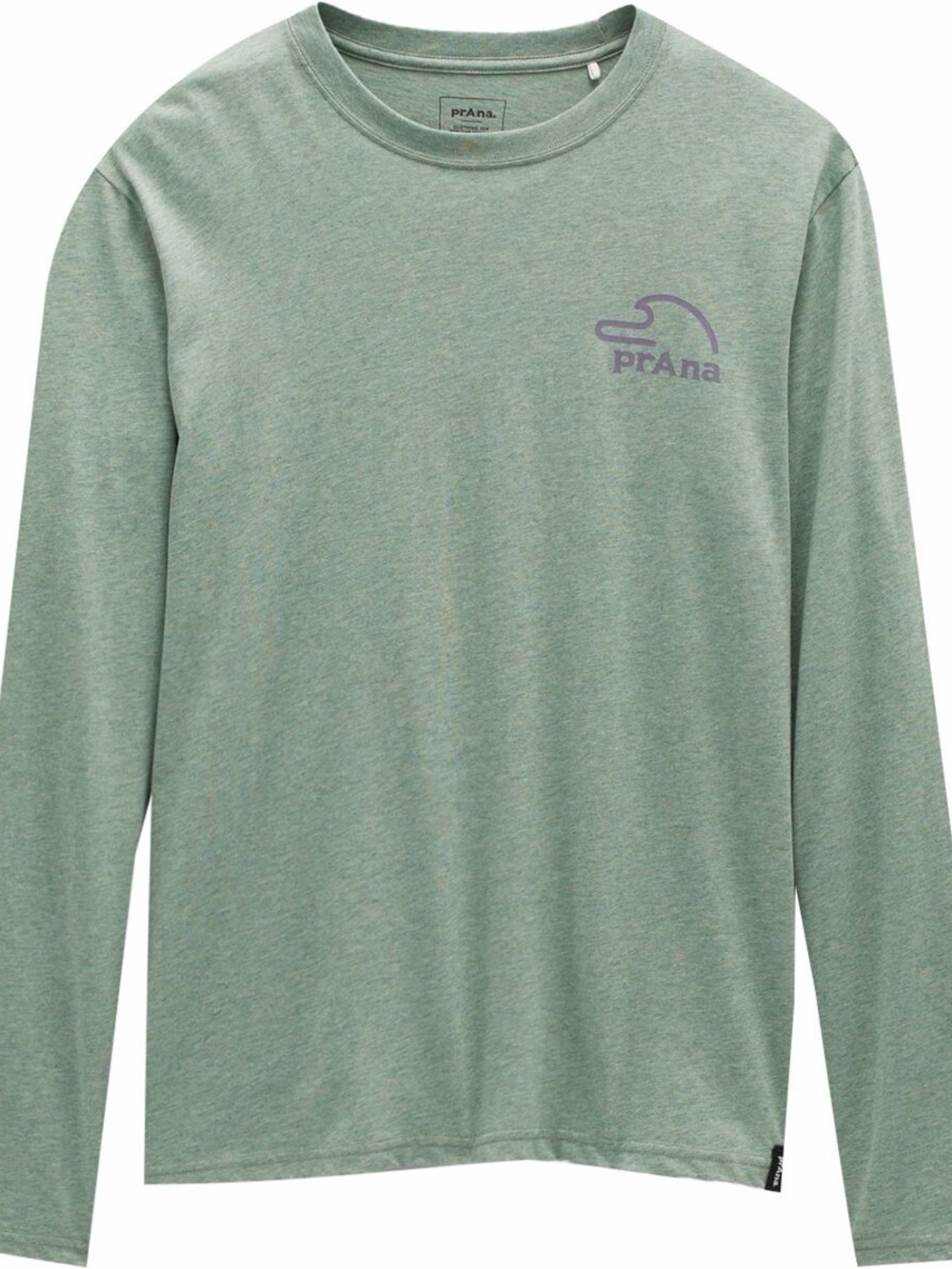 Prana Heather Sage Long Sleeve Logo Shirt